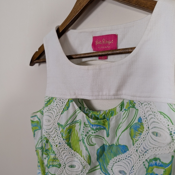 Lily Pulitzer Jubilee White & Green Shell Print Shift Mini Dress - Picture 7 of 10